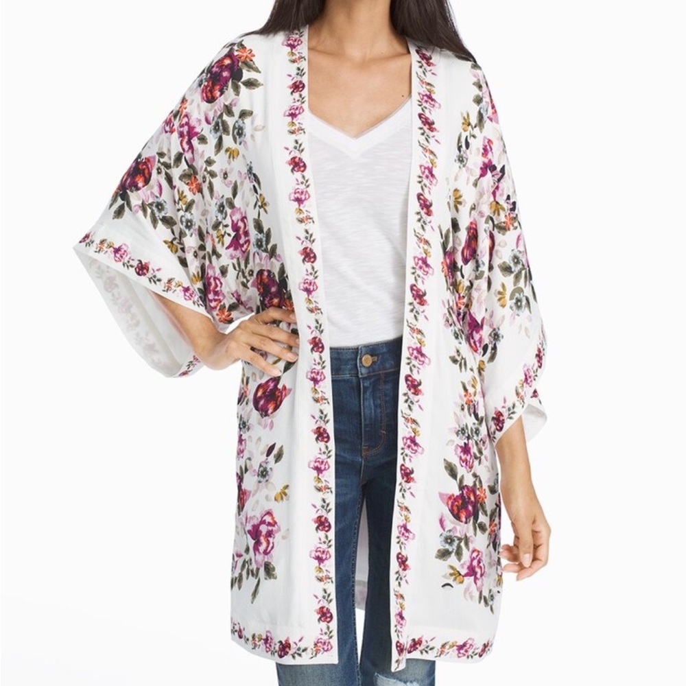 NWT Floral Printed Kimono - White House Black Market